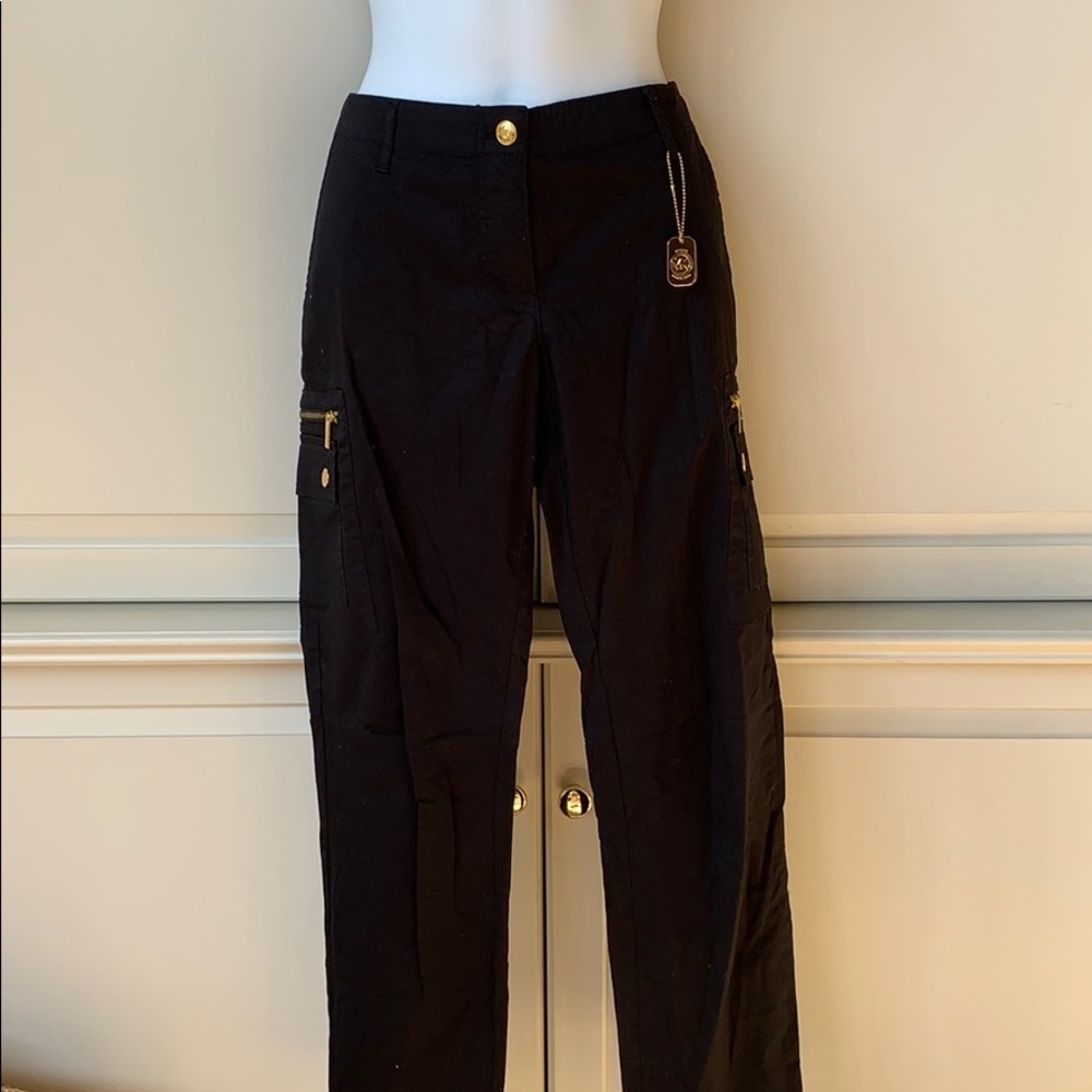 MK Black and Gold Zipper Pants
